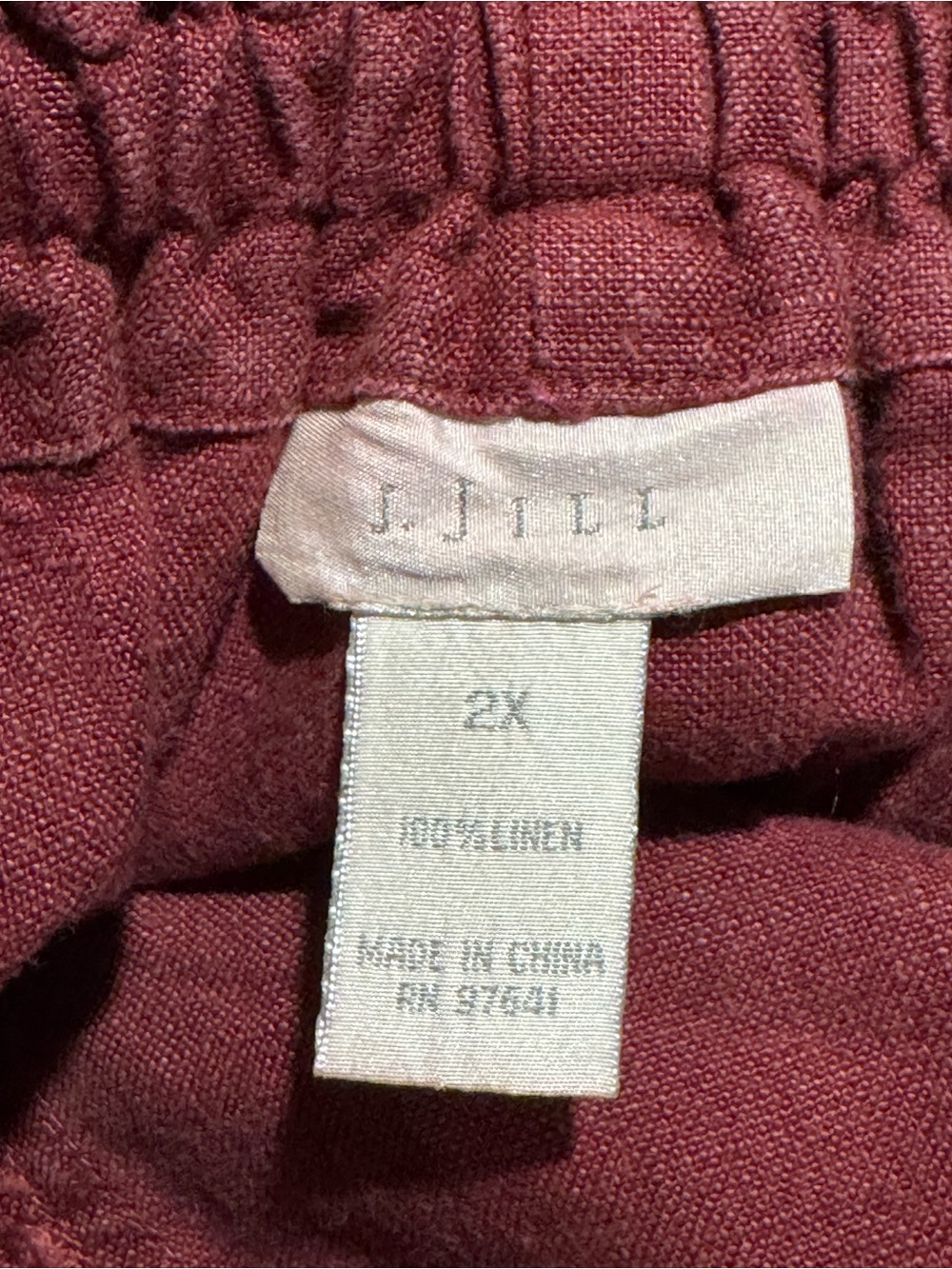 J. Jill Wine A-Line Linen Skirt - Picture 3 of 4